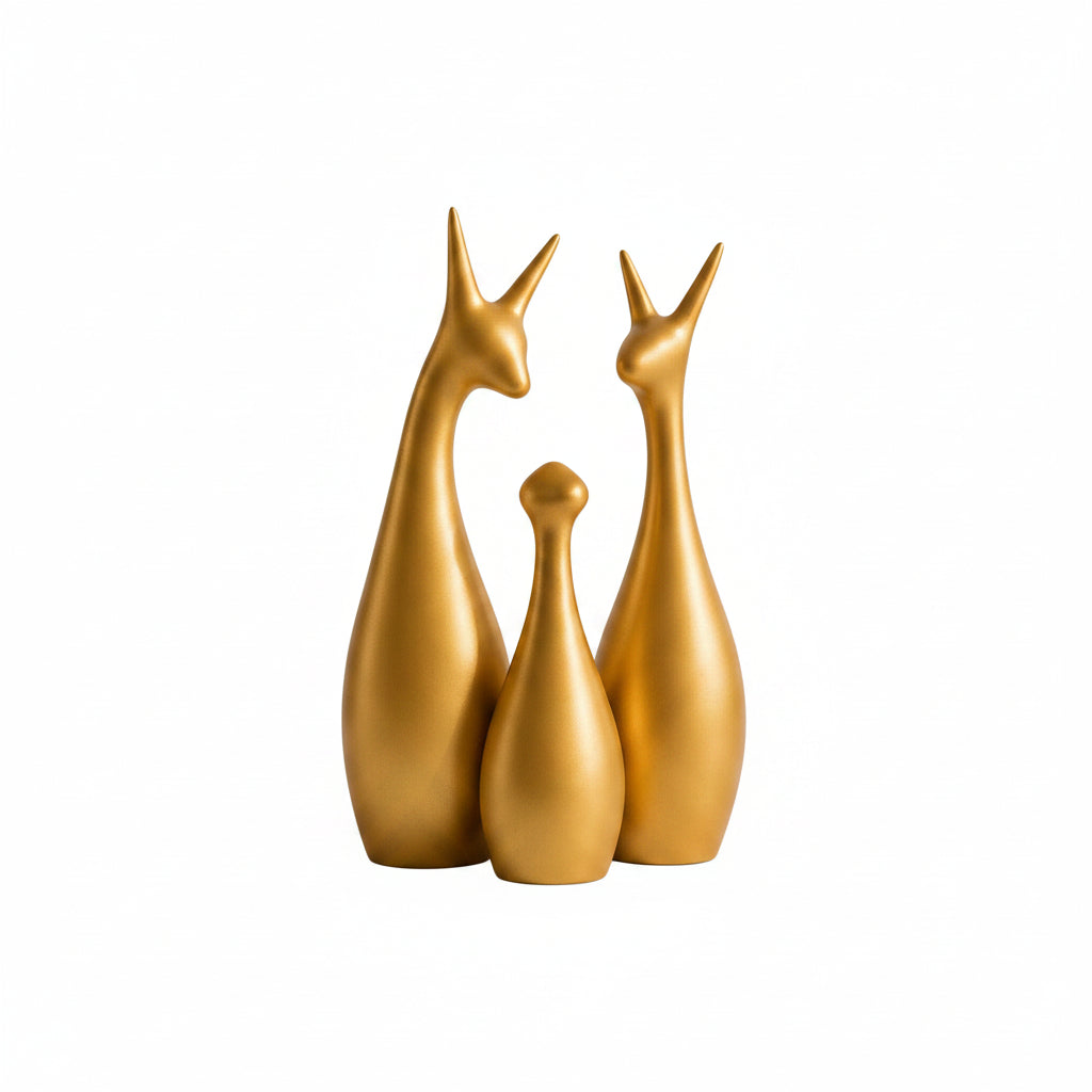 Lucky Deer Family Statue Set of 3