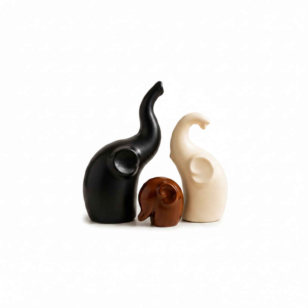 Lucky Gold Deer Family Statue Set of 3
