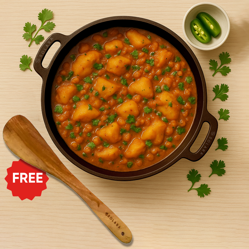 SOLARA Cast Iron Kadhai 8 Inch