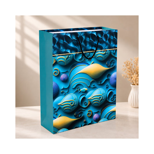 PB19 - Ocean Wave Print Large Paper Bag