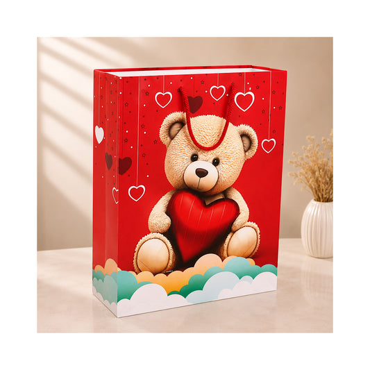 PB22 - Teddy Bear Heart Large Paper Bag
