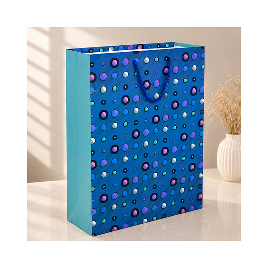 PB23 - Blue Polka Dot Large Paper Bag