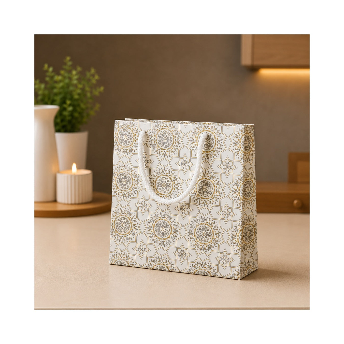 Silver Ornamental Paper Bag - Grover Traders Paper Bag