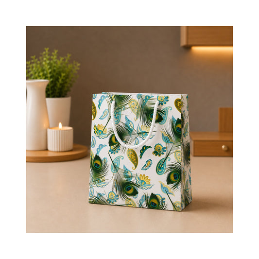 Green Paisley Paper Bag - Grover Traders Paper Bag