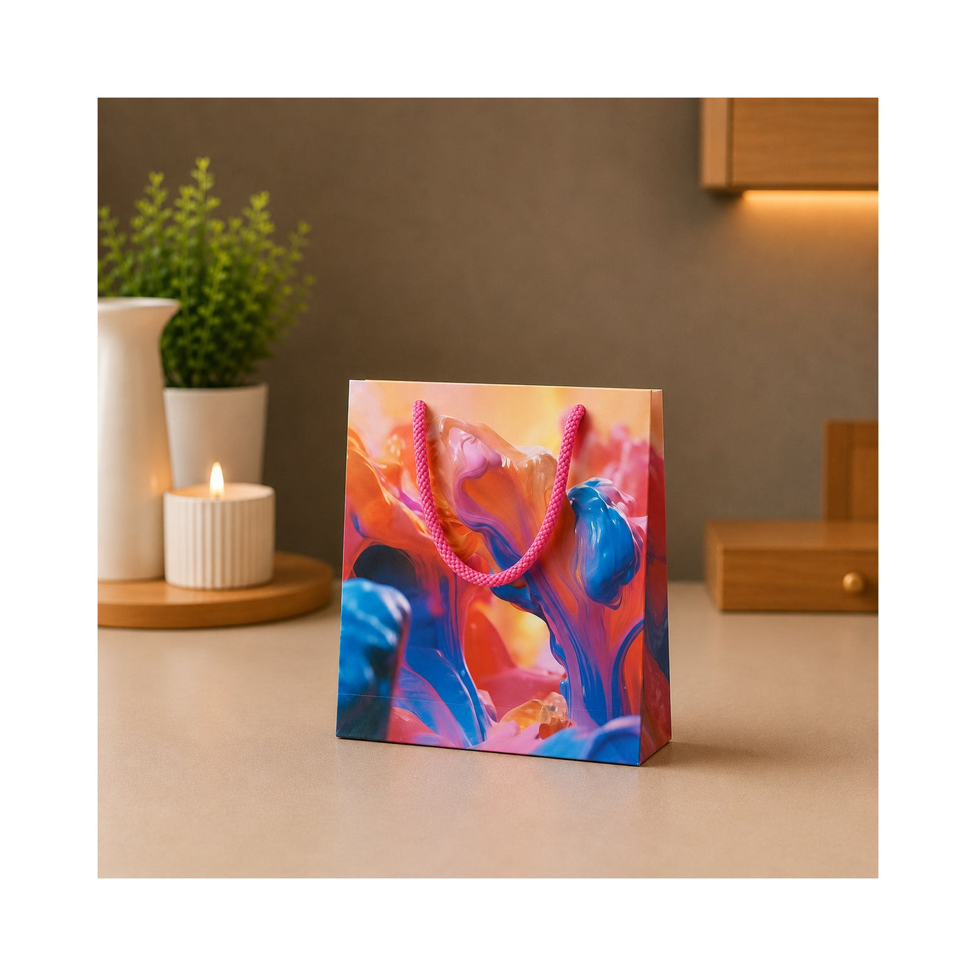 Abstract Multicolour Paper Bag - Grover Traders Paper Bag