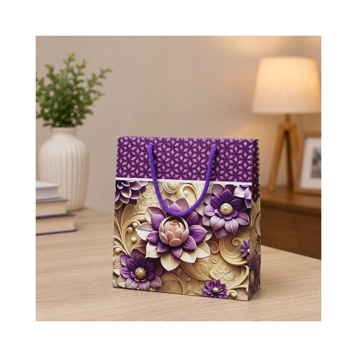 Purple Orchid Paper Bag - Grover Traders Paper Bag