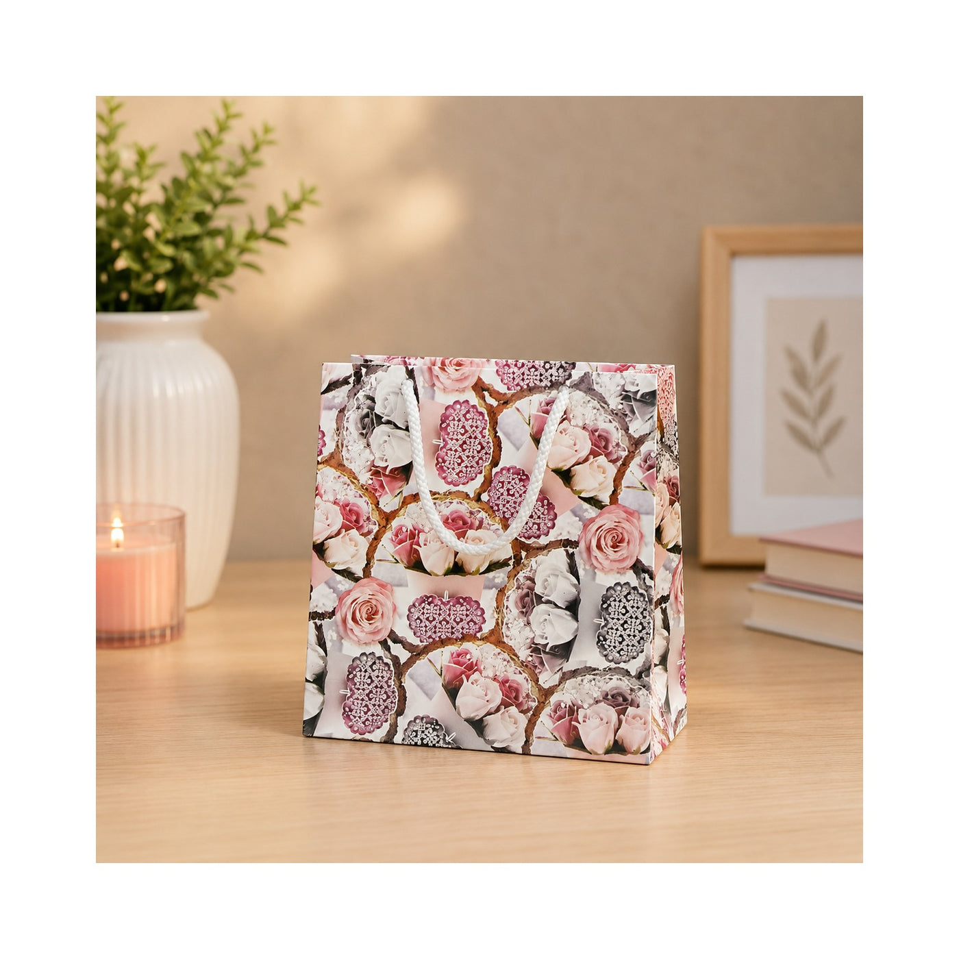 Pink Butterfly Collage Paper Bag - Grover Traders Paper Bag