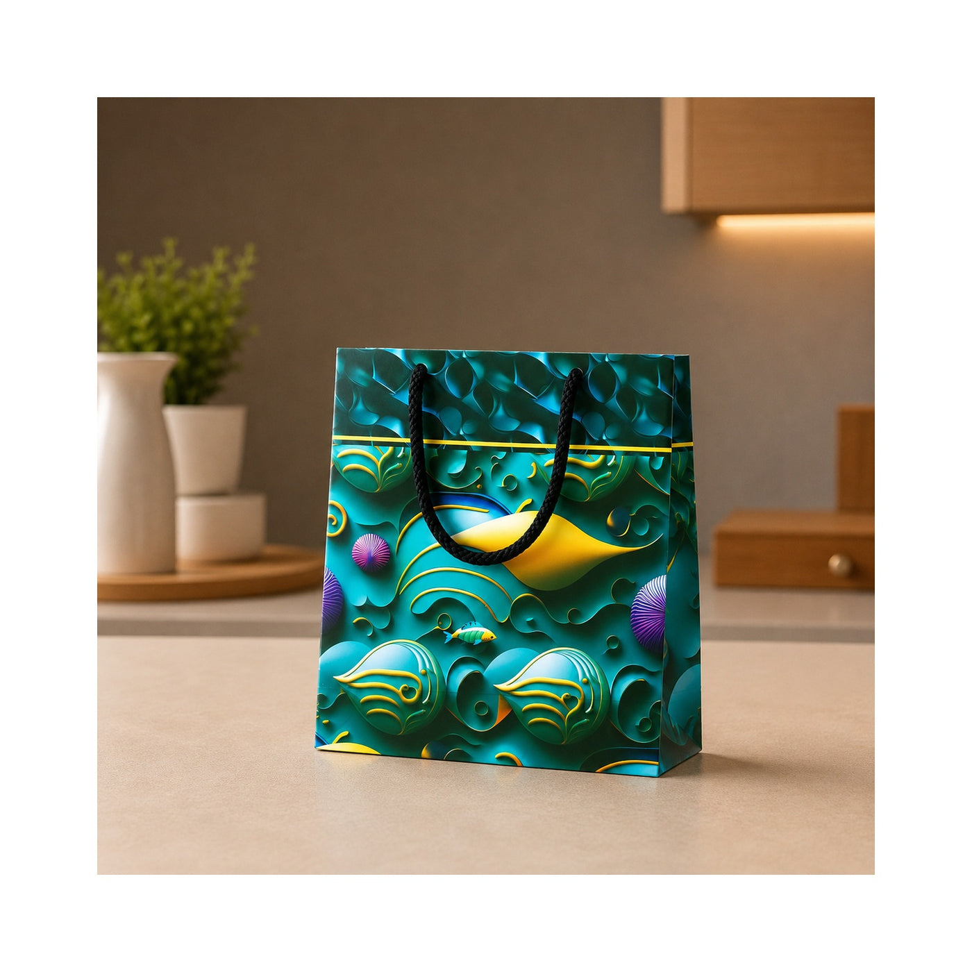 Blue Buddha Paper Bag - Grover Traders Paper Bag