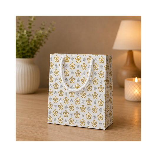 Gold Daisy Paper Bag - Grover Traders Paper Bag