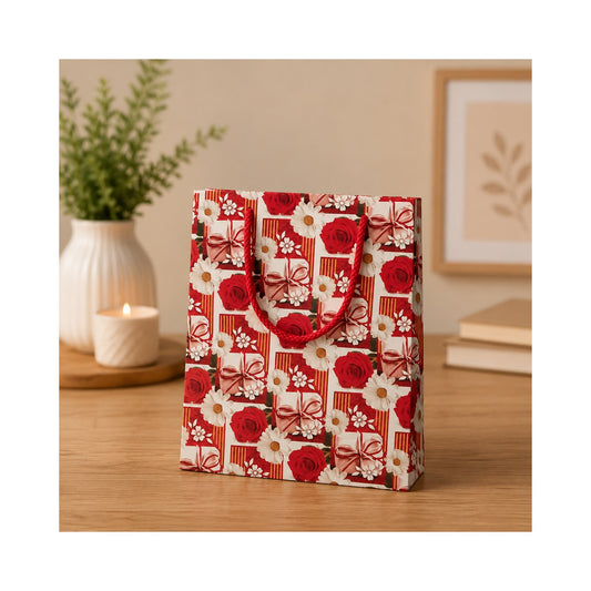 Red Festive Collage Paper Bag - Grover Traders Paper Bag