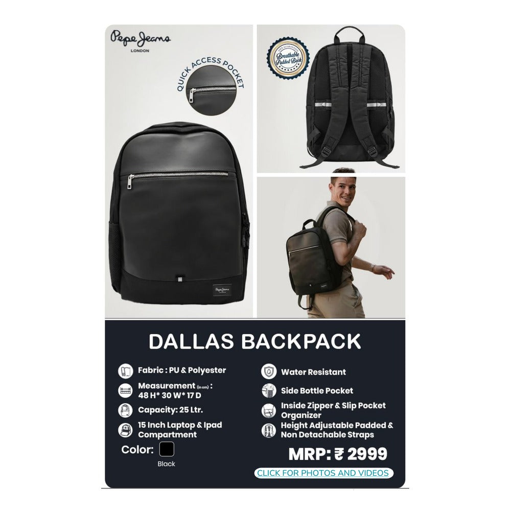BSB359 - Pepe Jeans Dallas Backpack - Black
