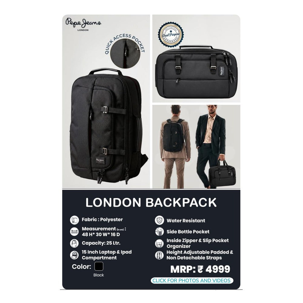 BSB362 - Pepe Jeans London Backpack - Black