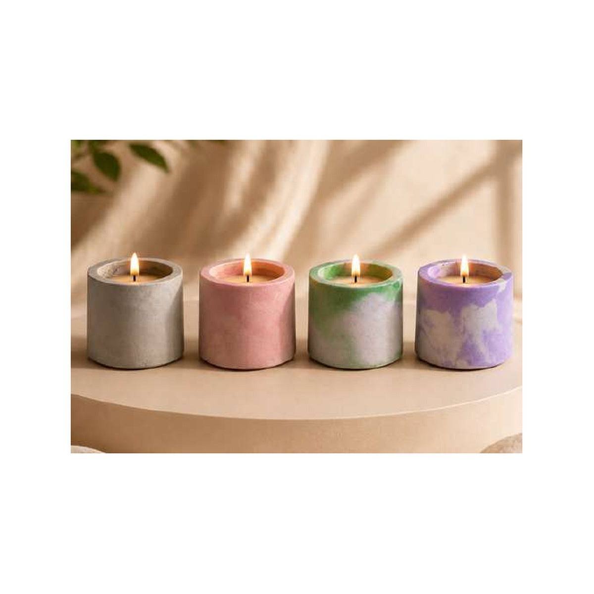 Plain & Marble Concrete Jar Candle