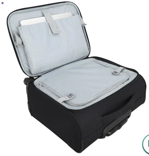 BSB398- American Tourister Alvin Black Polyester Overnighter