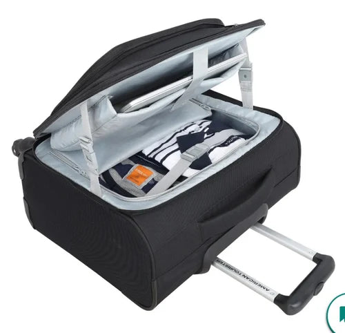 BSB398- American Tourister Alvin Black Polyester Overnighter