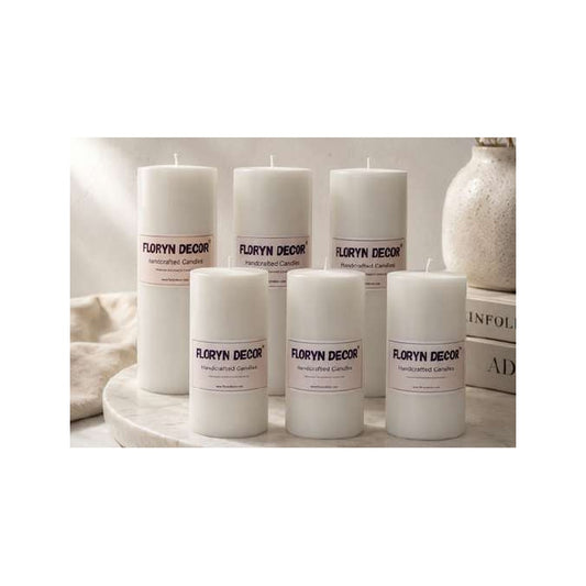 Round Unscented Pillar Candle
