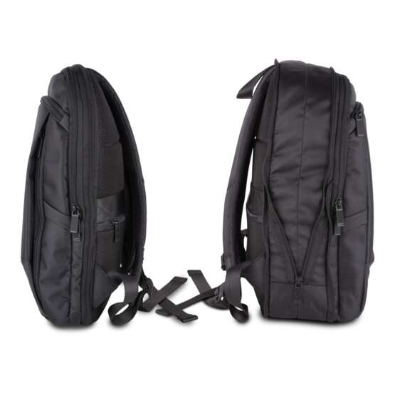Puffer expandable laptop backpack detail view