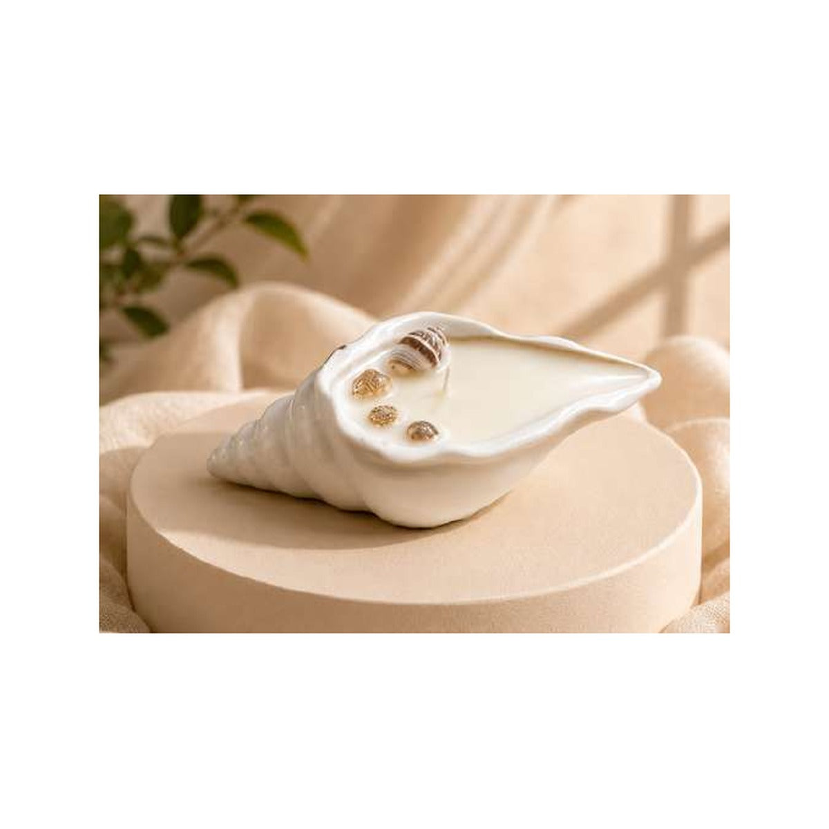 Shankh Shape Concrete Candle
