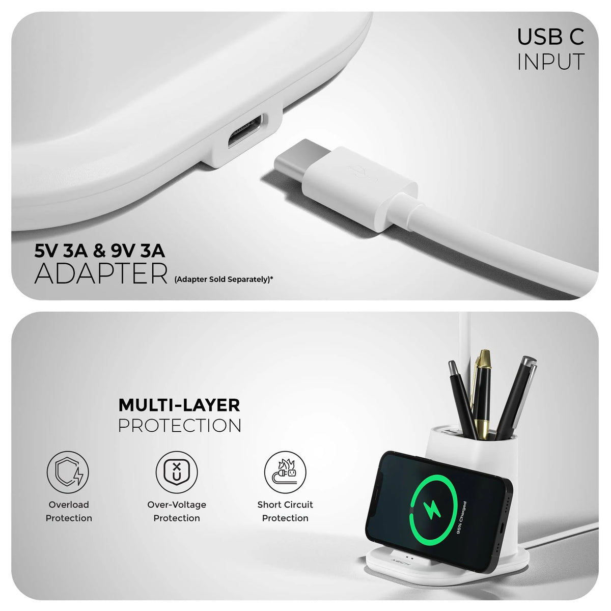 ED74- Xech Quest Pro Table Lamp With Wireless Charger