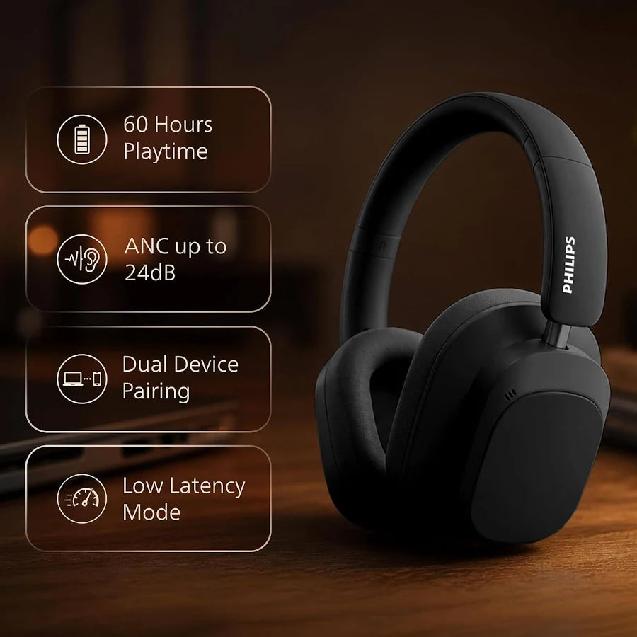 ED229- PHILIPS TAH6550 Bluetooth Wireless Over-Ear Headphones