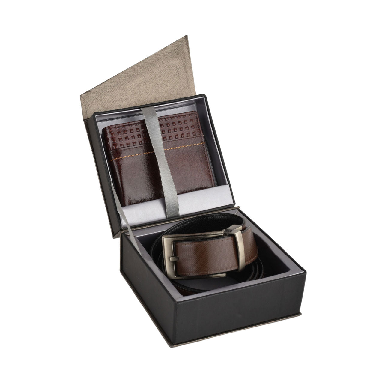 EJK13- Stitched 2-IN-1 Gift Set | Wallet | Belt