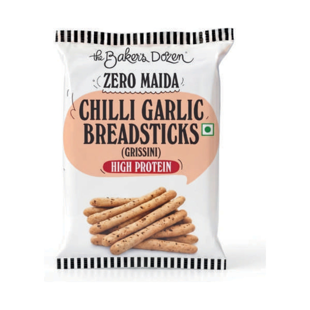 BSE365 - The Baker's Dozen - Chilli Garlic Breadsticks Grissini - 80g - 80g