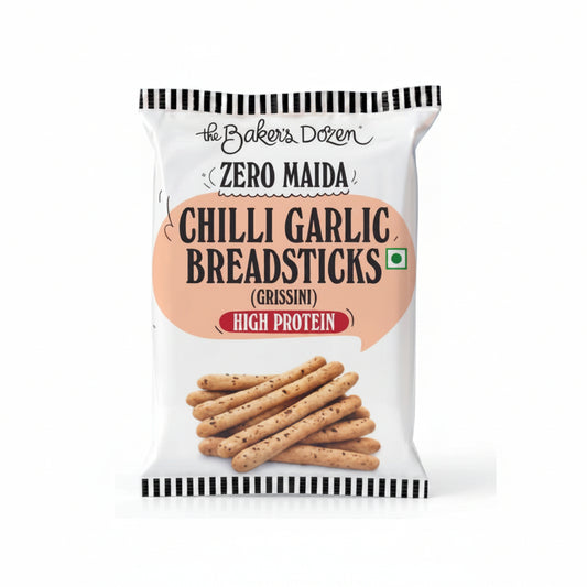 BSE365 - The Baker's Dozen - Chilli Garlic Breadsticks Grissini - 80g - 80g