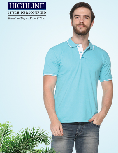 BST52- Pikmee Highline Tipped Polo T-Shirt
