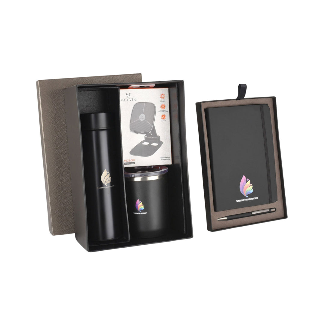 EJK03- Washington 5-IN-1 Gift Set | Notebook | Pen | Mug | Mobile Stand | Flask