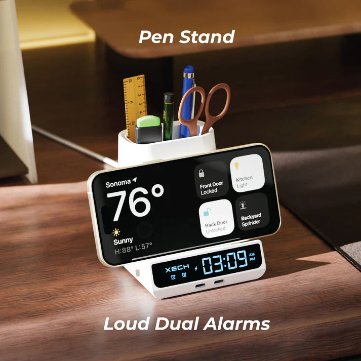 ED206- Xech Quest Max Clock with Pen Stand & Wireless Charger