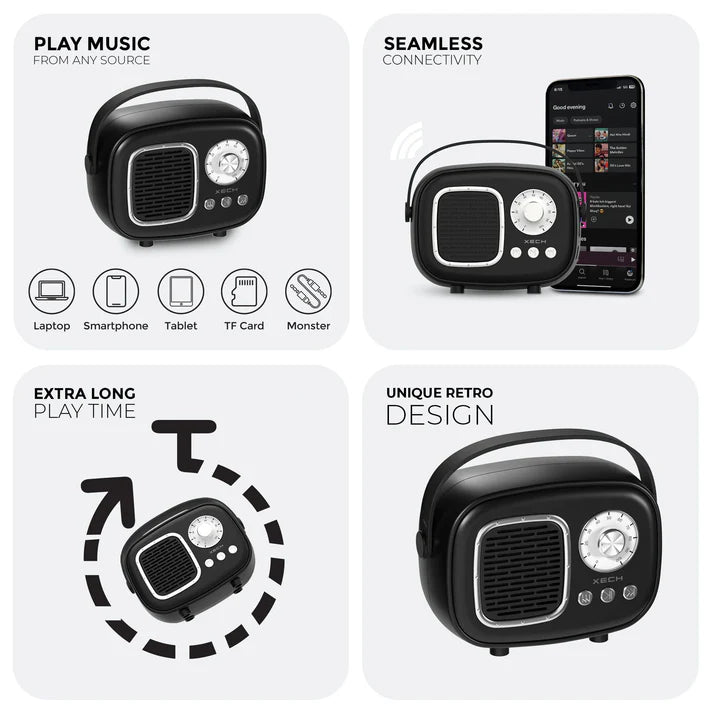 ED208- Xech Retro Jam Karaoke Speaker with Mic